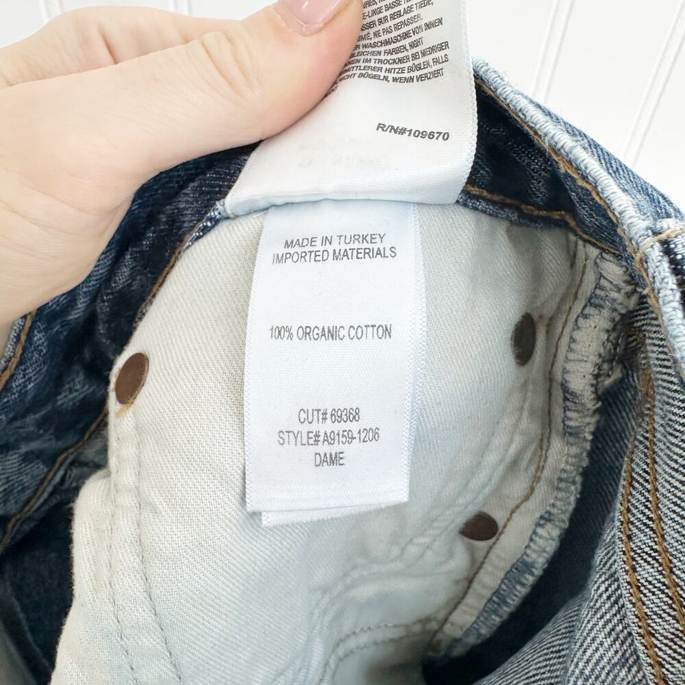 Agolde Dame Wide Leg Cuffed Jeans Blue High Rise Denim Trouser Size 26 Long - Picture 5 of 6